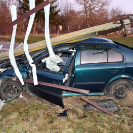 Ukradł auto w powiecie kieleckim, a paliwo – w Zwoleniu. Dalszą przejażdżkę zakończył na płocie