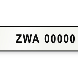 ZWA na tablicy rejestracyjnej
